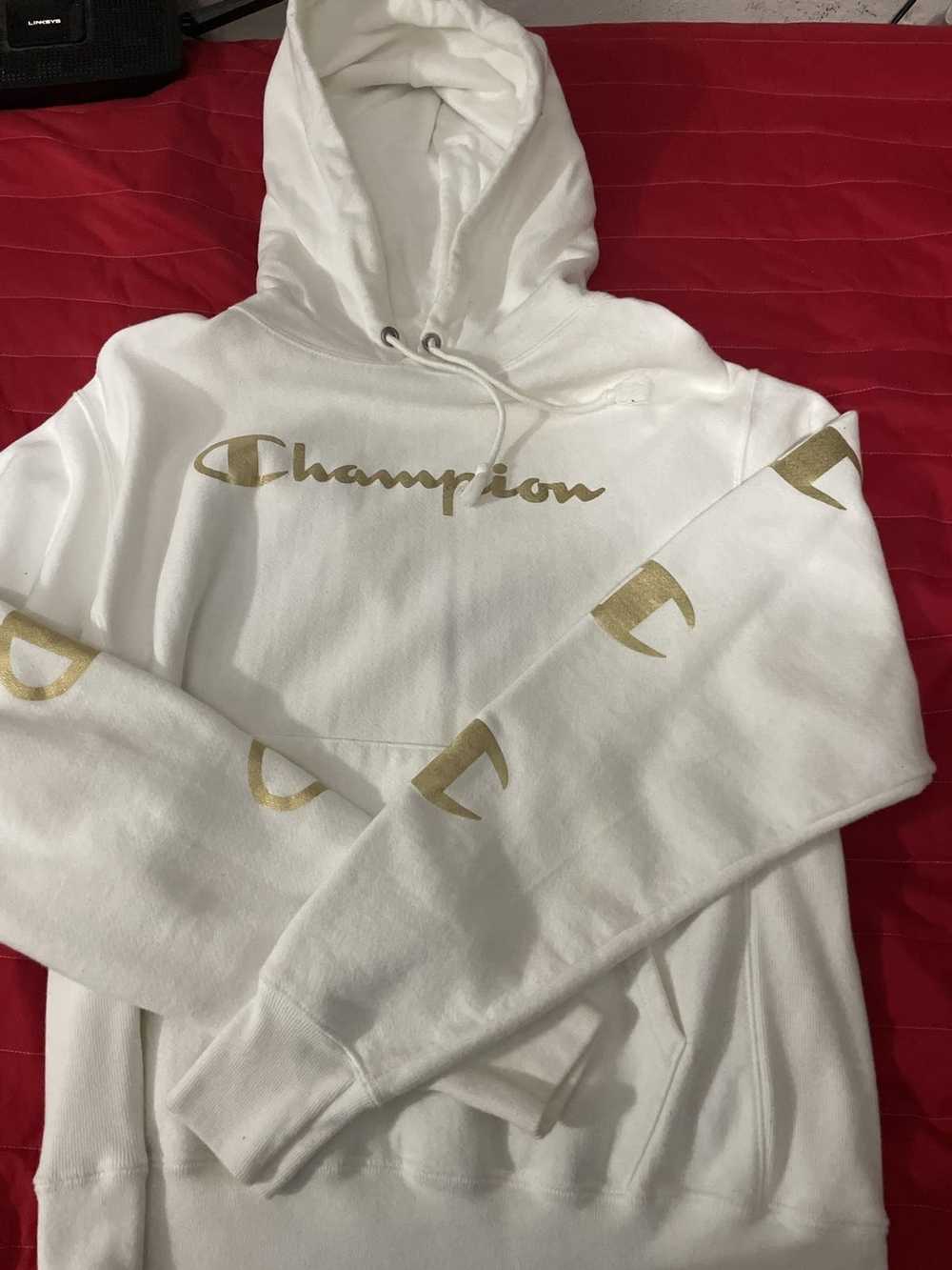 Champion Champion Reverse Weave White/Gold Hoodie - Gem