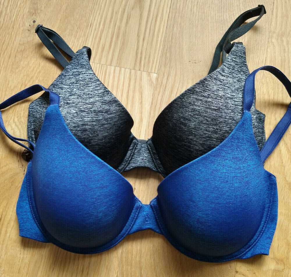 Victoria's Secret 32D Blue & Black (2 bras) Uplif… - image 1