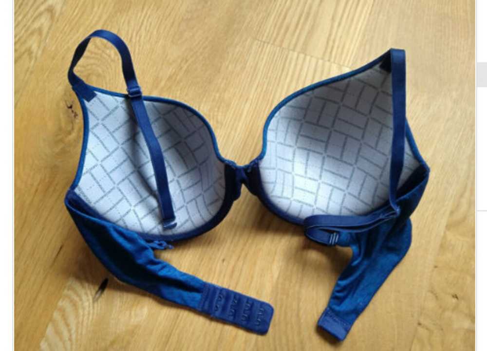 Victoria's Secret 32D Blue & Black (2 bras) Uplif… - image 2