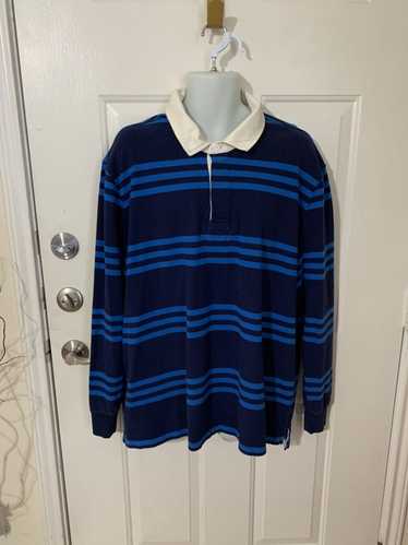 Lands End Striped LS rugby polo