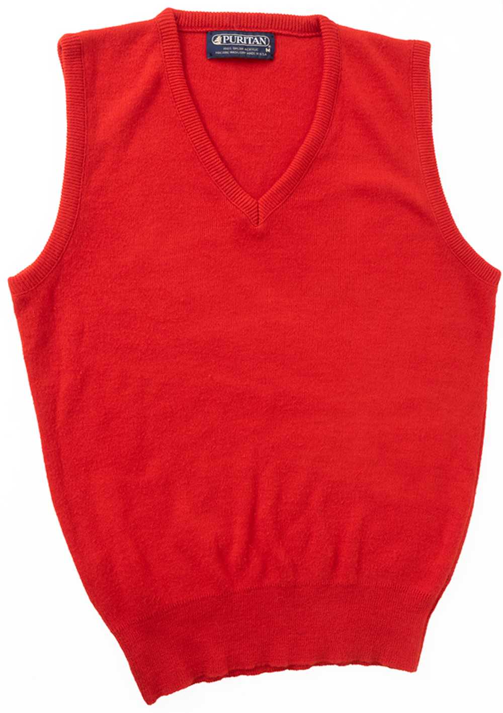 1970s Red Sweater Vest - image 1