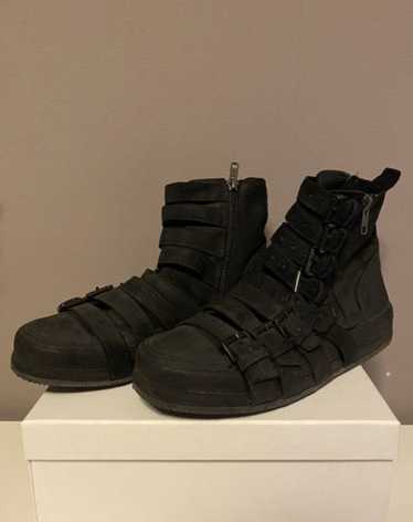 Ann Demeulemeester black flatform multi-strap sandals (40) - V A N