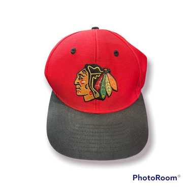 Vintage Chicago Blackhawks Embroidered Spellout NHL The Game Snapback Hat  Cap