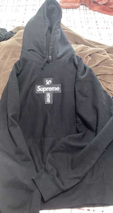 Supreme Cross Box Logo Hooded Sweatshirt Black