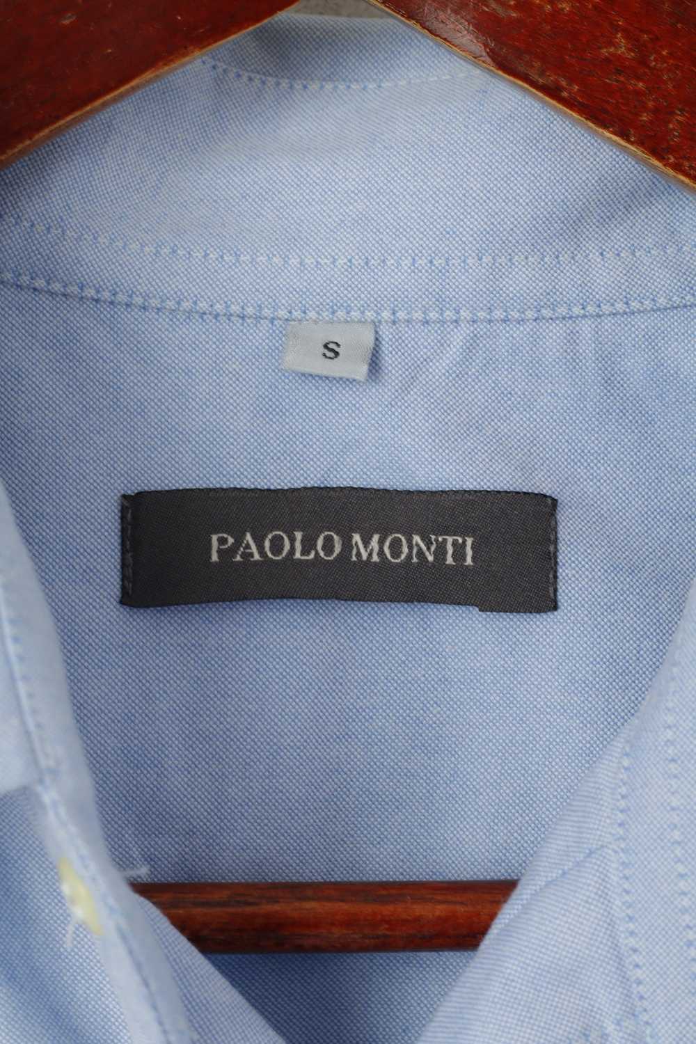 Other Paolo Monti Men S Casual Shirt Blue Cotton … - image 4