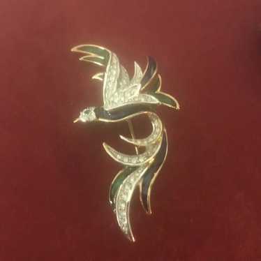 A&S Attwood and Sawyer 孔雀 ブローチ peacock Vtg. 1980s Attwood & Sawyer A&S Signed Peacock Pin Brooch
