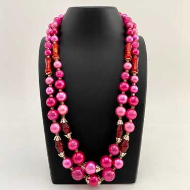 1960s Japan Double Strand Bead Necklace - image 1