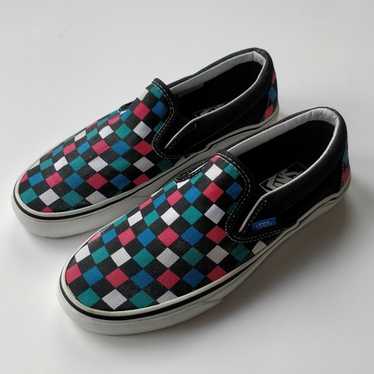 Vans Slip on Slide Multi color Checkerboard Check… - image 1