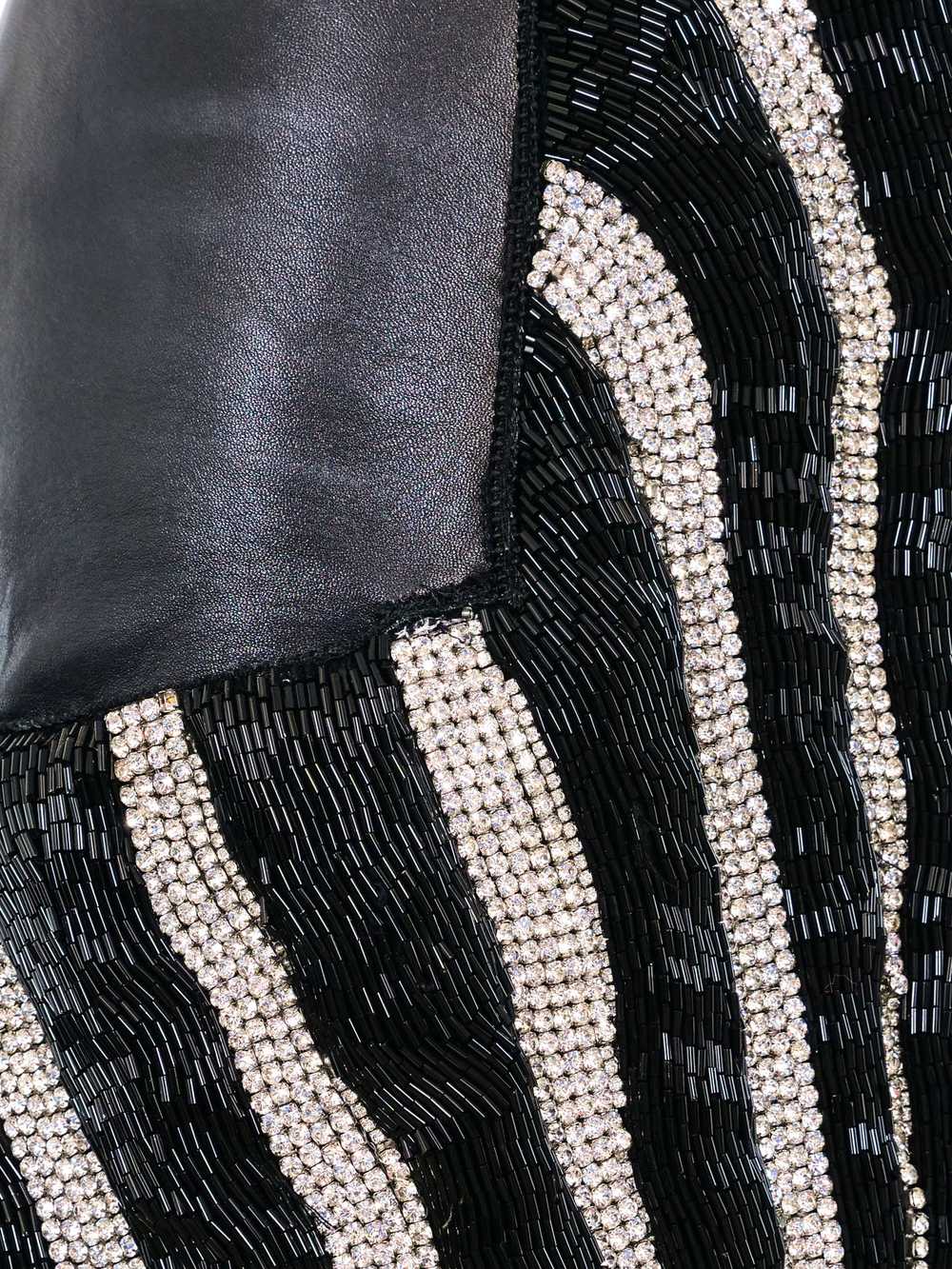 Balmain Embellished Leather Mini Dress - image 2