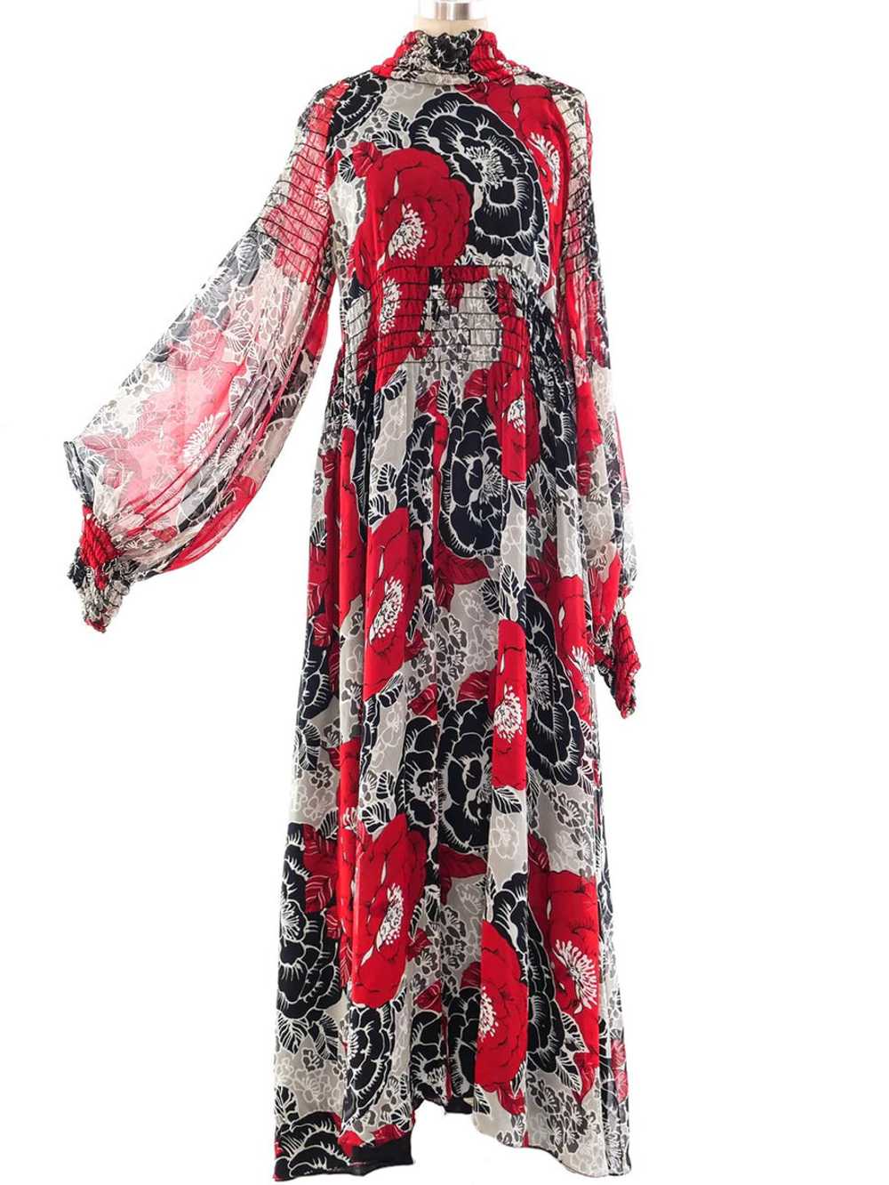 Scott Barrie Floral Printed Gown - image 4