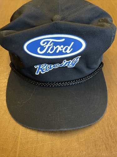 Ford RACING ヴィンテージ CAP Ford Racing Beige and Red checkered flag vintage snapback