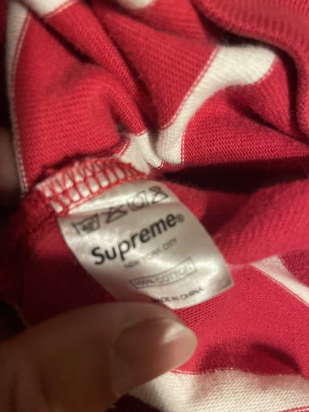 Supreme SUPREME RED STRIPPED HOODIE - image 3