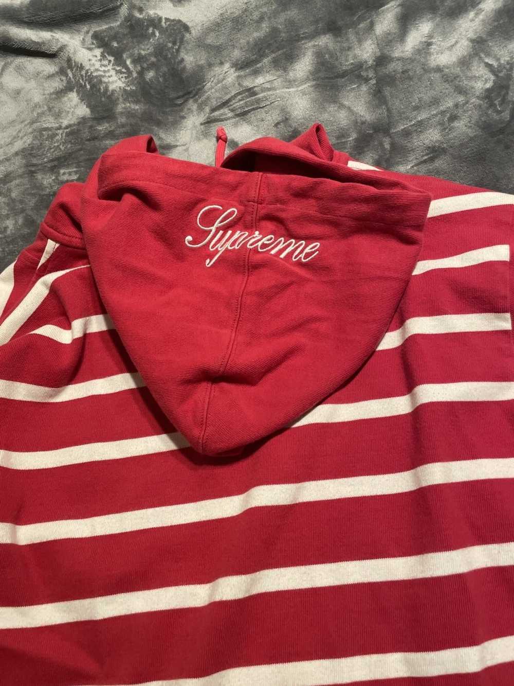 Supreme SUPREME RED STRIPPED HOODIE - image 4