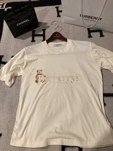 Burberry Vintage Burberrys Creme Teddy Bear Tee