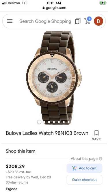 Bulova Ladies Bulova chronograph wristwatch silico