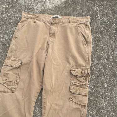 Wrangler Fleece Lined Cargo Pants Mens 36x30 Relaxed Fit Gray Broken In