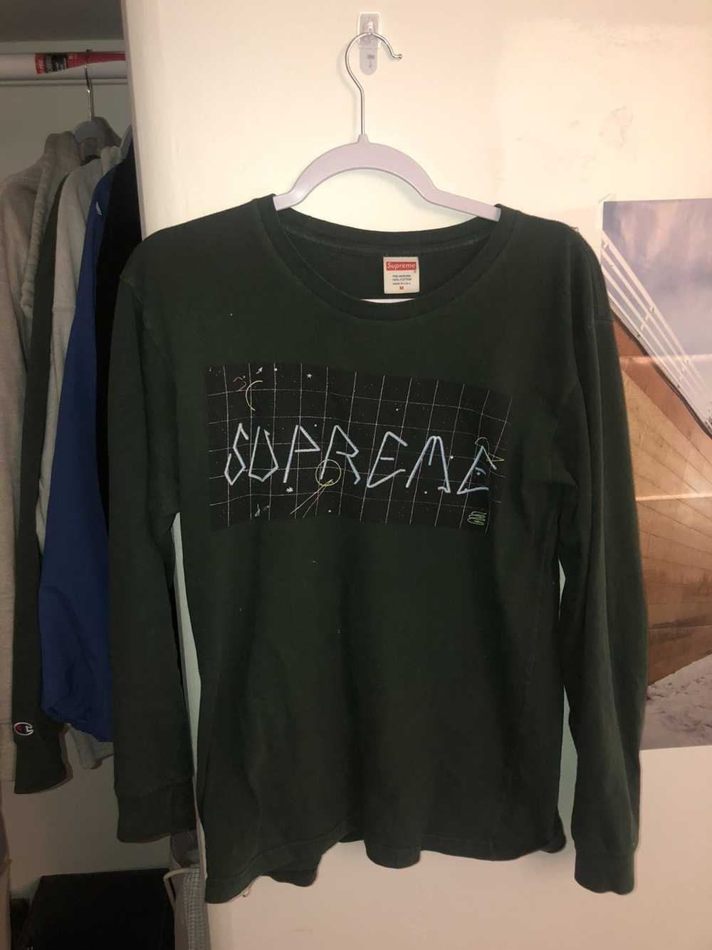 Supreme Supreme Blade Grid Long sleeve Tee green - image 1