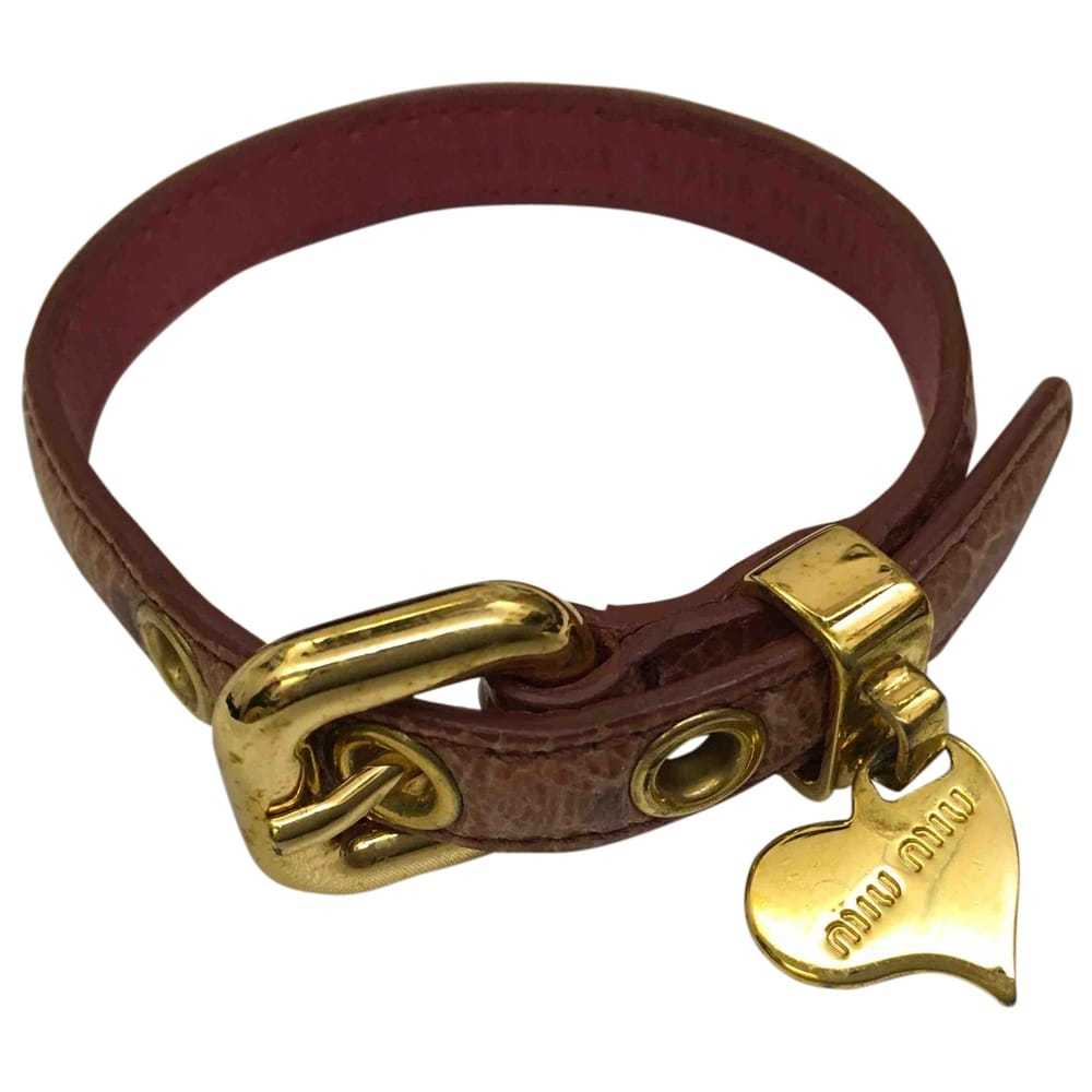 アクセサリー MIU MIU archive leather bracelet Miu Miu Gold Heart Charm Leather Bracelet – Alex Maxamenko
