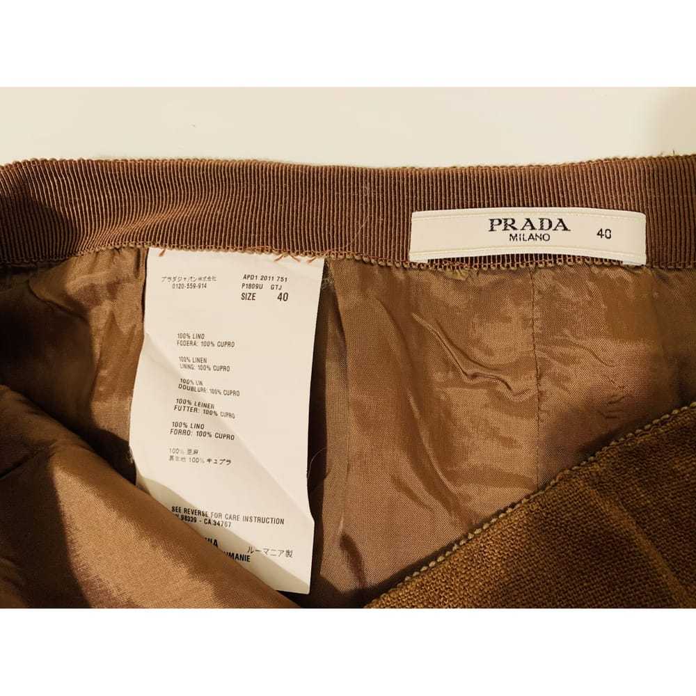 Prada Linen mid-length skirt - image 3
