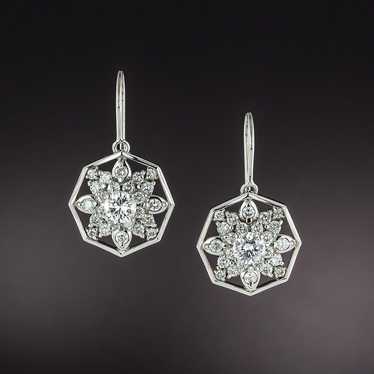 Diamond Cluster Flower Earrings