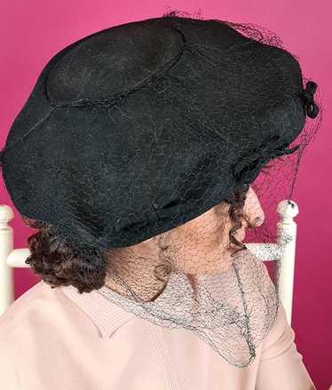 Black Platter Hat ¦ 1940’s - image 1