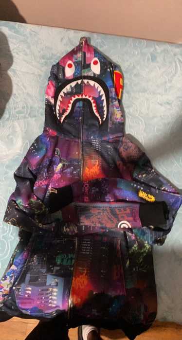 Bape BAPE NEON TOKYO Shark full zip hoodie