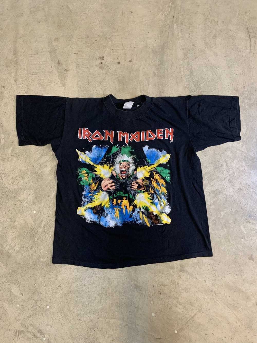 Band Tees × Iron Maiden × Vintage Vintage 1990 Ir… - image 1