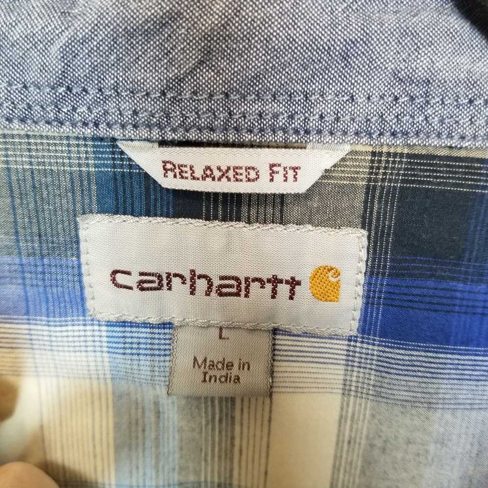 Carhartt Carhartt Mens L Blue Plaid Bozeman Butto… - image 7