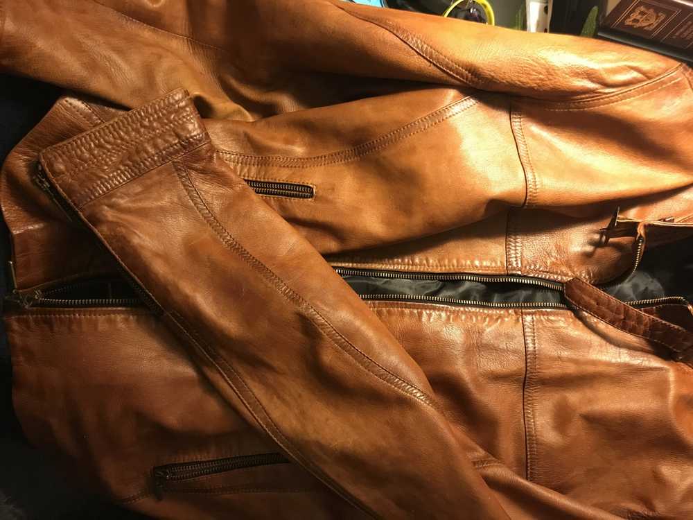 Vera Pelle Brown leather VP jacket perfect condit… - image 3