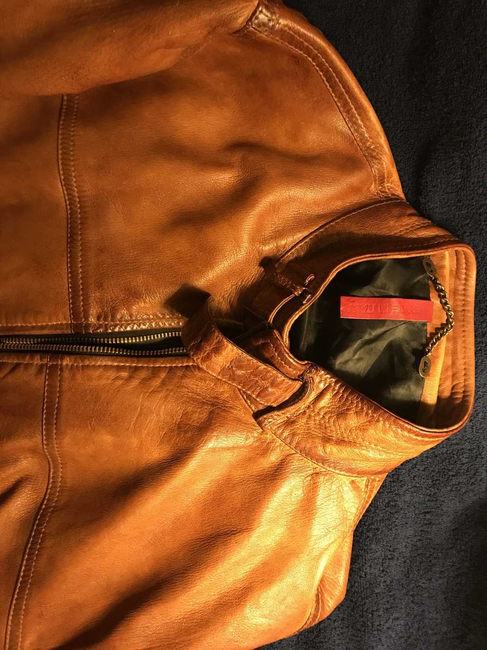 Vera Pelle Brown leather VP jacket perfect condit… - image 4