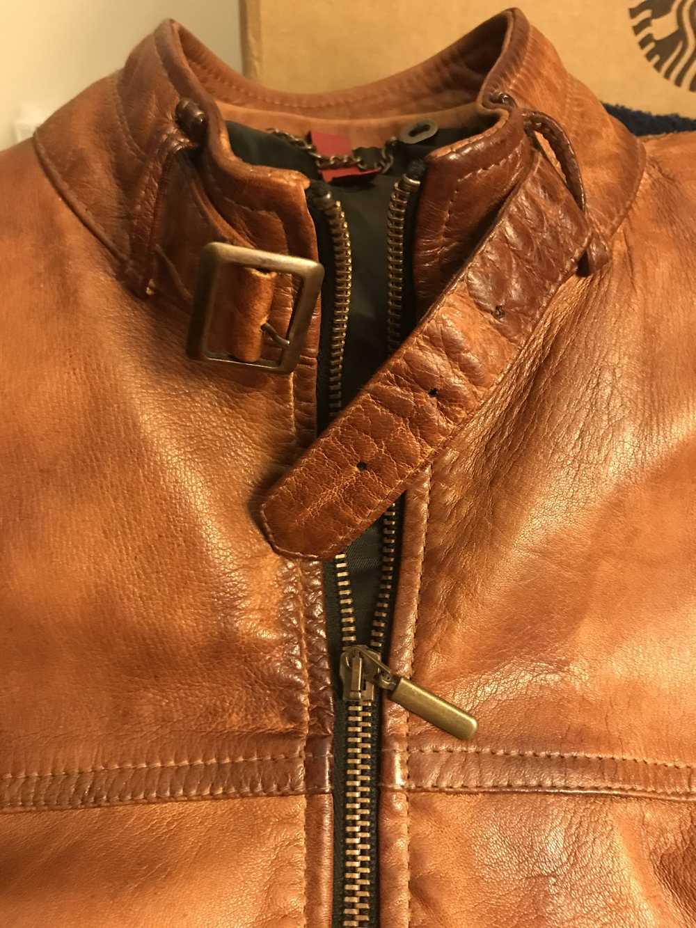 Vera Pelle Brown leather VP jacket perfect condit… - image 6