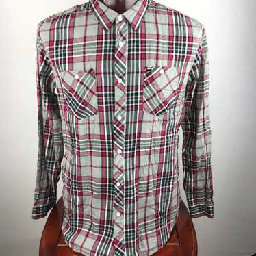 Billabong Billabong Casual Dress Shirt XL Red/Gra… - image 1