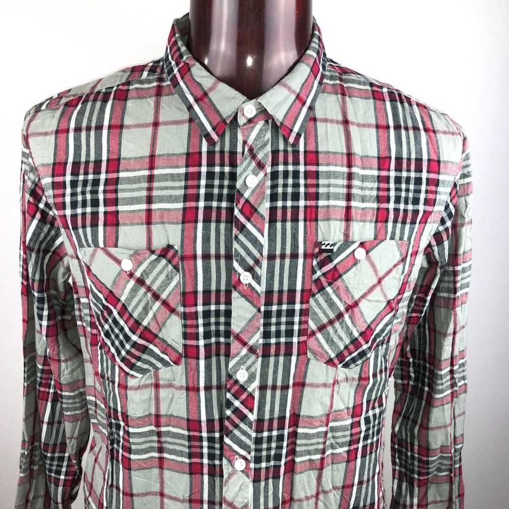 Billabong Billabong Casual Dress Shirt XL Red/Gra… - image 2