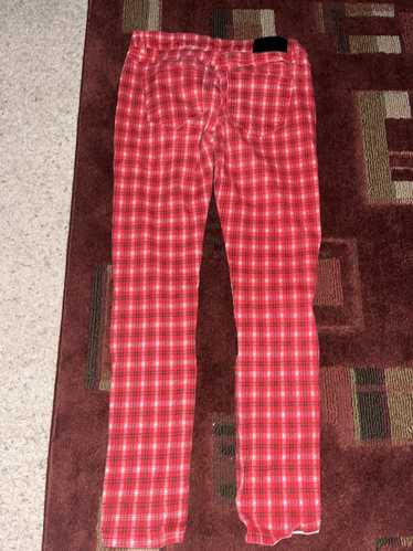 Decibel Red Checkered Pants - image 1