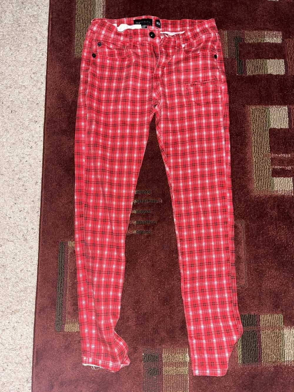 Decibel Red Checkered Pants - image 2