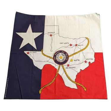 Tucker Blair Belt Unisex 36 Texas State Flag Needlepoint Brown Leather Brass