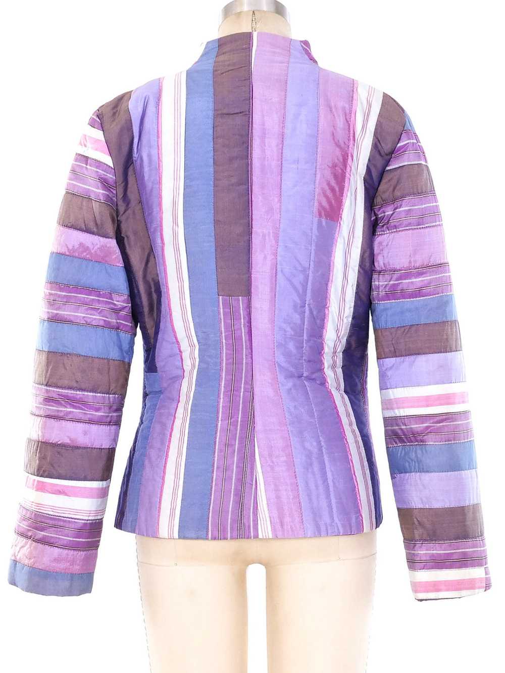 Striped Patchwork Thai Silk Jacket - image 3