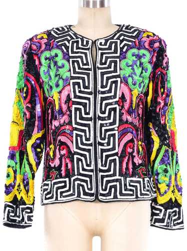 Sequin Embellished Silk Jacket