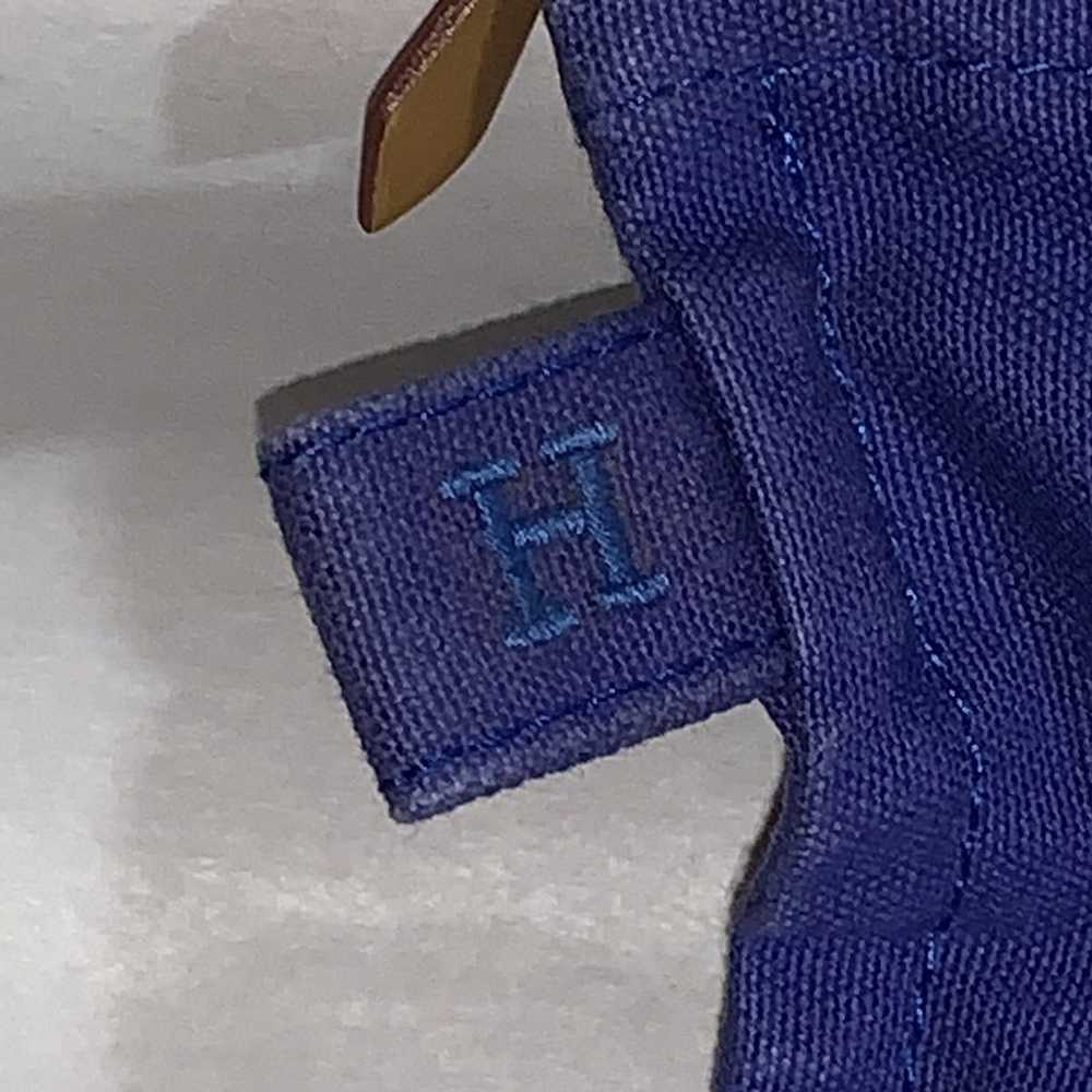 Hermes HERMÈS bright blue zip top cotton CLUTCH - image 3