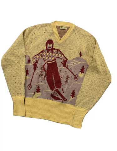 Vintage VTG 40s 50s Pine Hurst Argyle Ski Man Knit