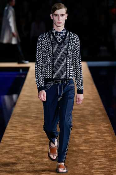 トップス Prada ss15 jacquard knit Prada Cotton Jacquard Argyle Knit Sweater - Bergdorf Goodman