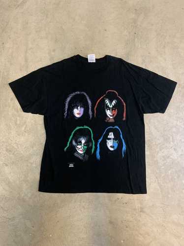 Band Tees × Vintage Vintage 1991 Kiss "Faces" Band