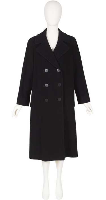 Georges Rech 1990s Black Wool Double-Breasted Coat