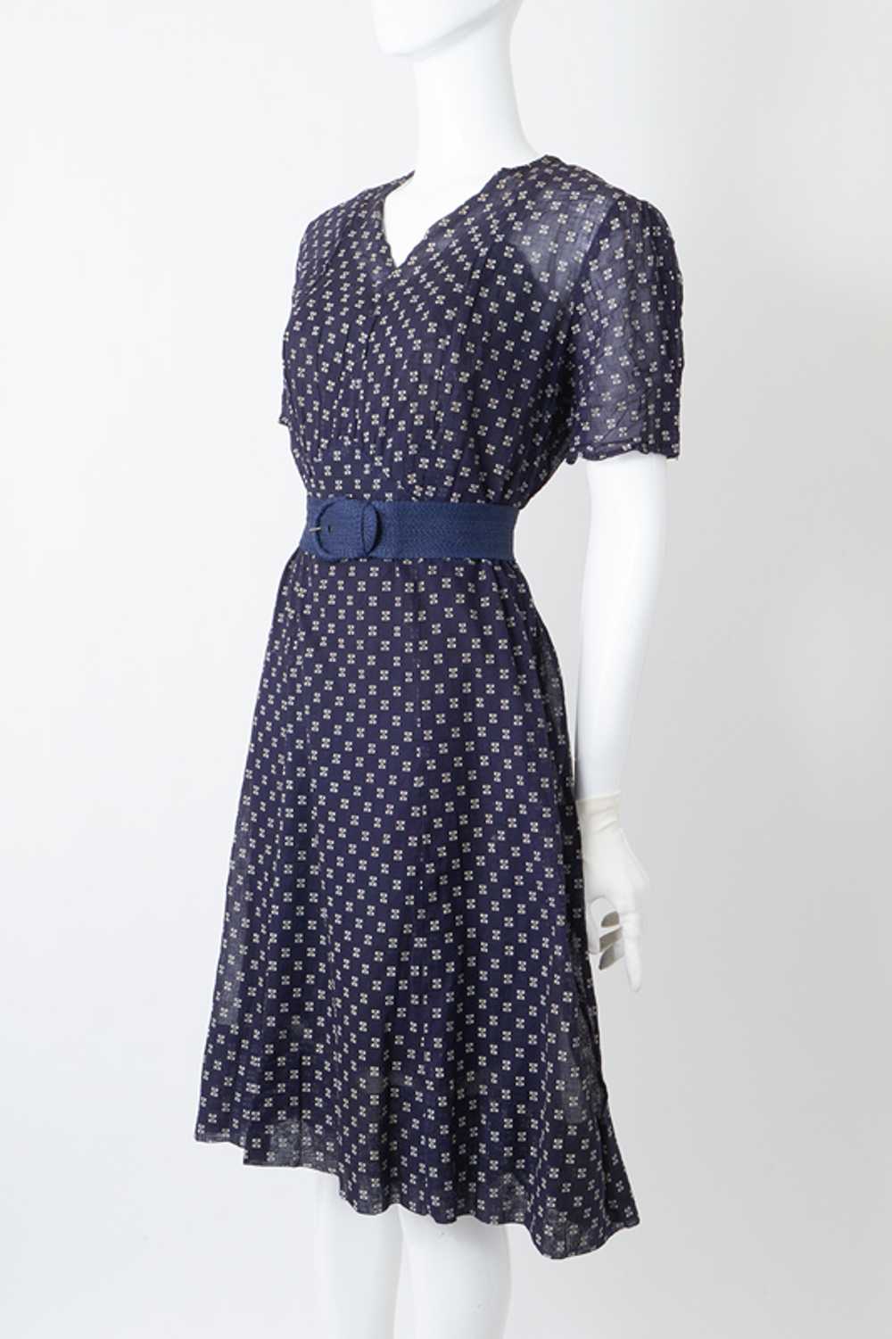 1930s Sheer Print Dress - image 1