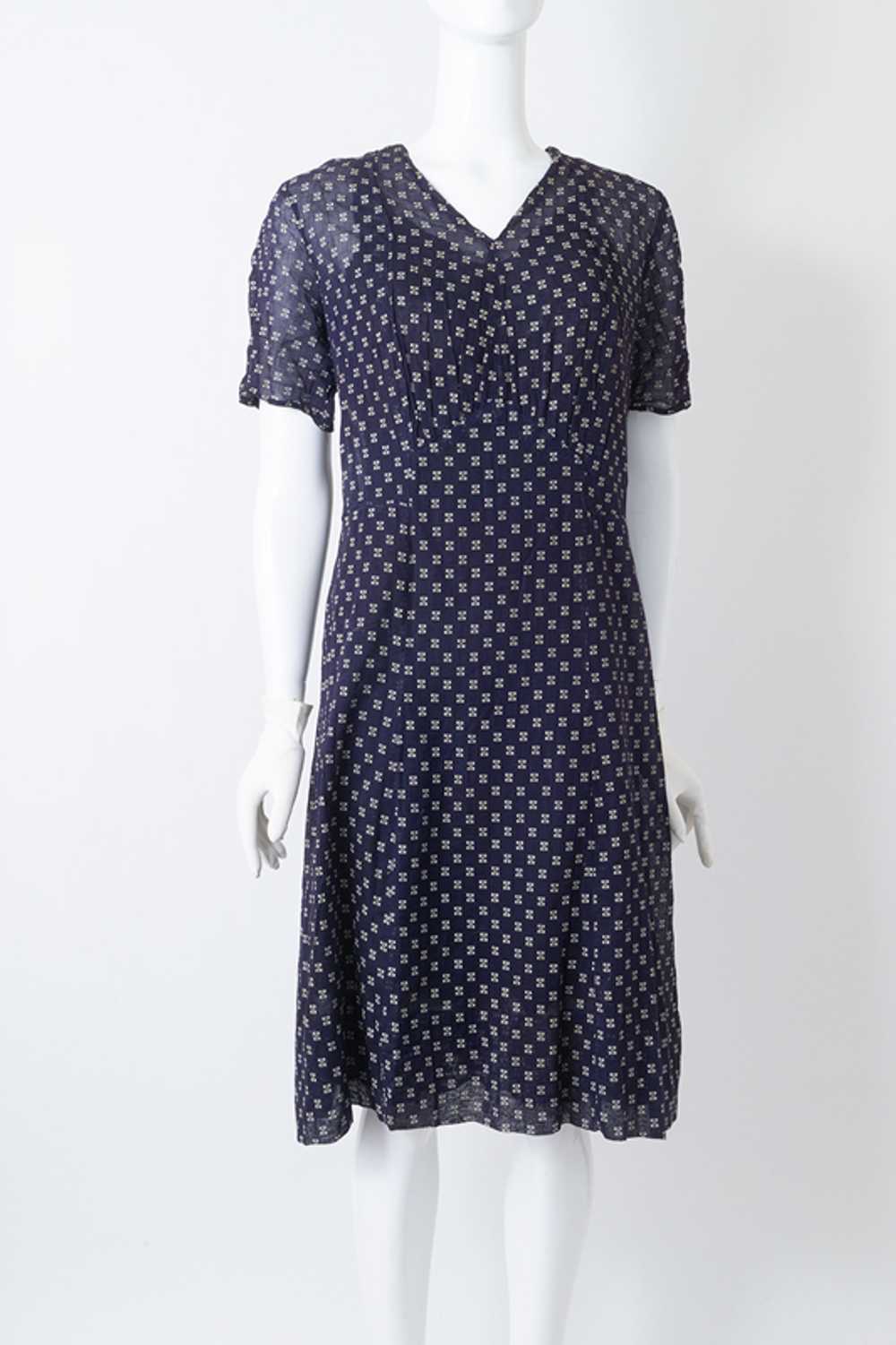 1930s Sheer Print Dress - image 2