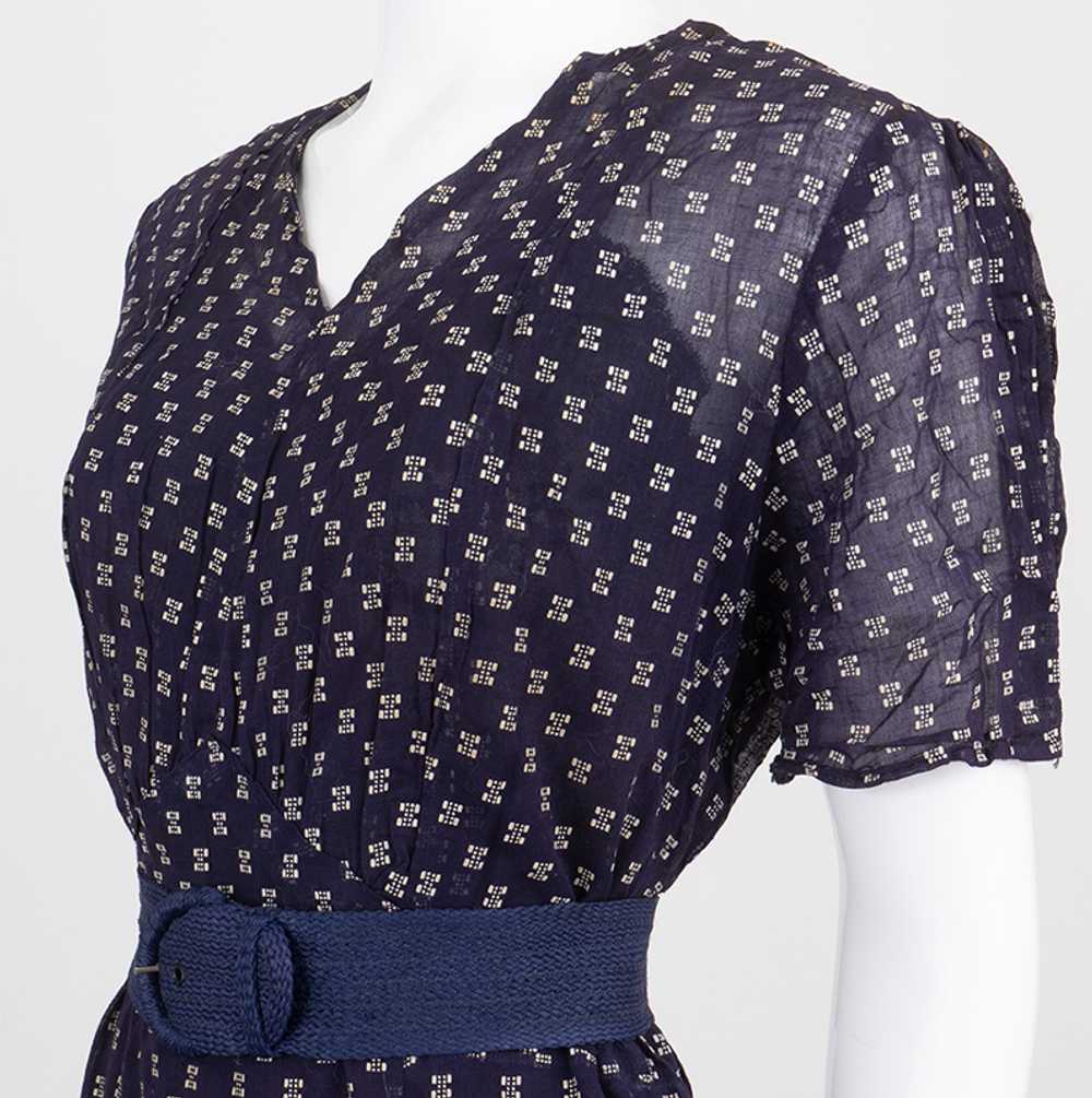 1930s Sheer Print Dress - image 4