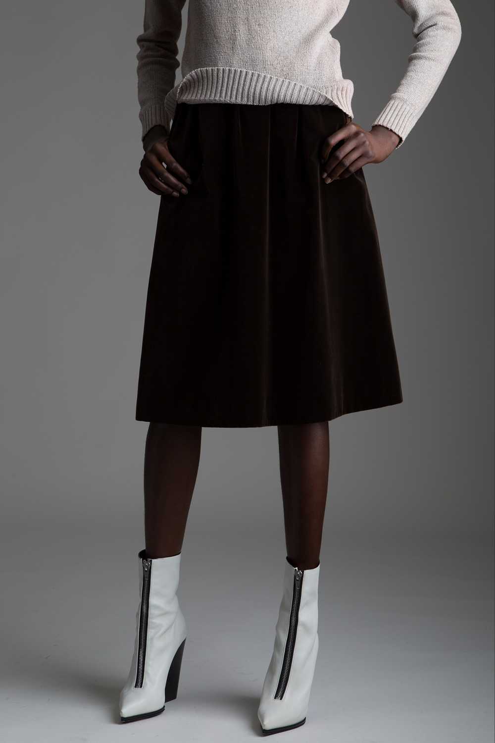 Vintage Yves Saint Laurent Velvet Skirt - image 2