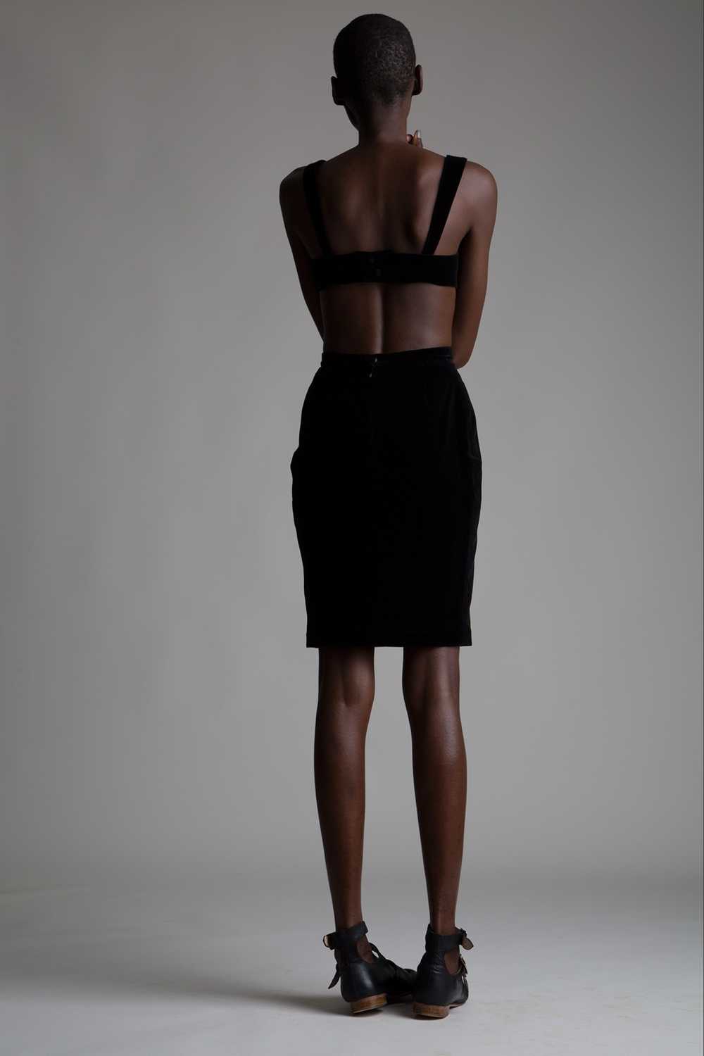 Vintage Thierry Mugler Velvet Bra and Skirt Set - image 3