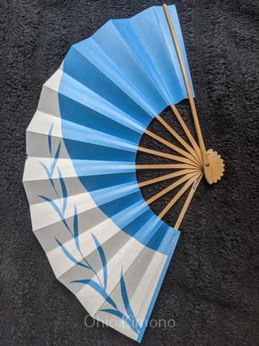 Sky Blue& White Folding Fan