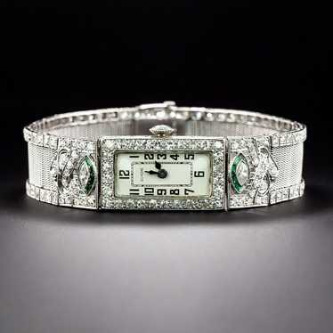 Art Deco Diamond Platinum Mesh Watch